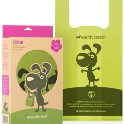 Earth Rated Sacs à Crottes Avec Poignées 120 Sacs
