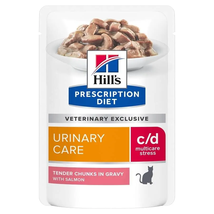 Hill's Prescription Diet Hill's Prescription Diet Feline C/D Urinary Stress Saumon SACHETS 12 X 85 Grs
