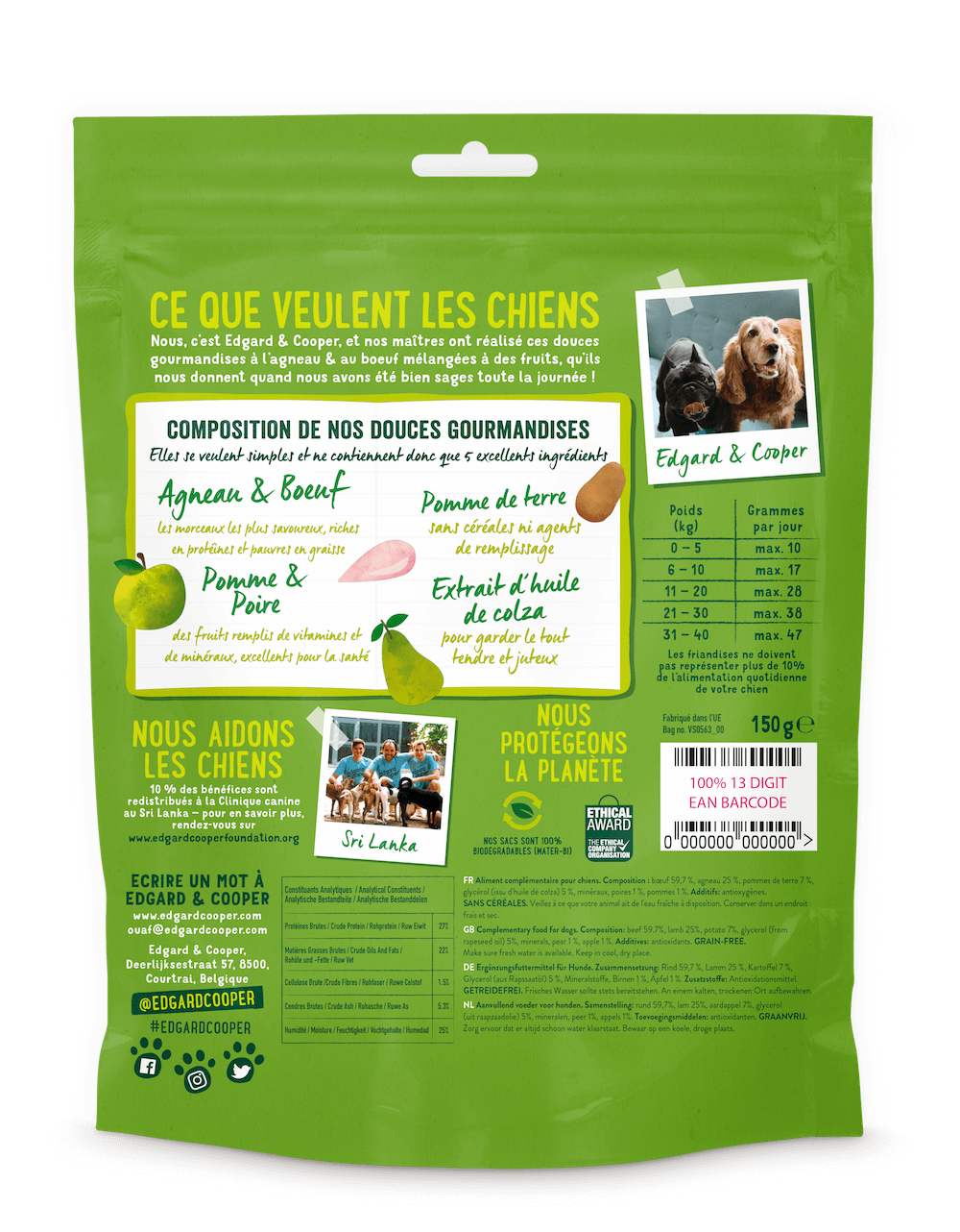 Edgard & Cooper Douces Gourmandises Agneau-Boeuf Chien 150g – Image 2