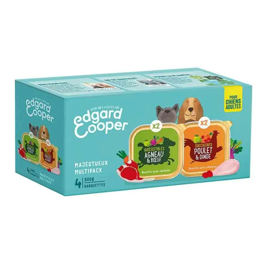Edgard & Cooper Multipack Poulet Et Agneau Pour Chien Adulte 4 X 300 G