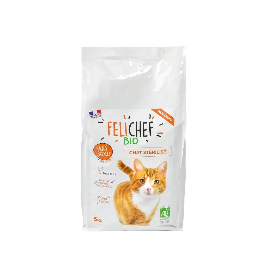 Felichef Croquettes BIO Sans Céréales, Sans Gluten Chat Stérilisé 5 Kg – Image 2