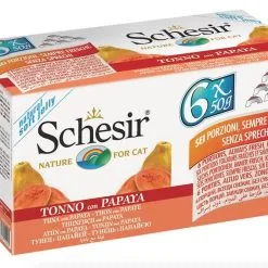 Schesir Thon Avec Papaye Pour Chat Multipack 6 X 50 G