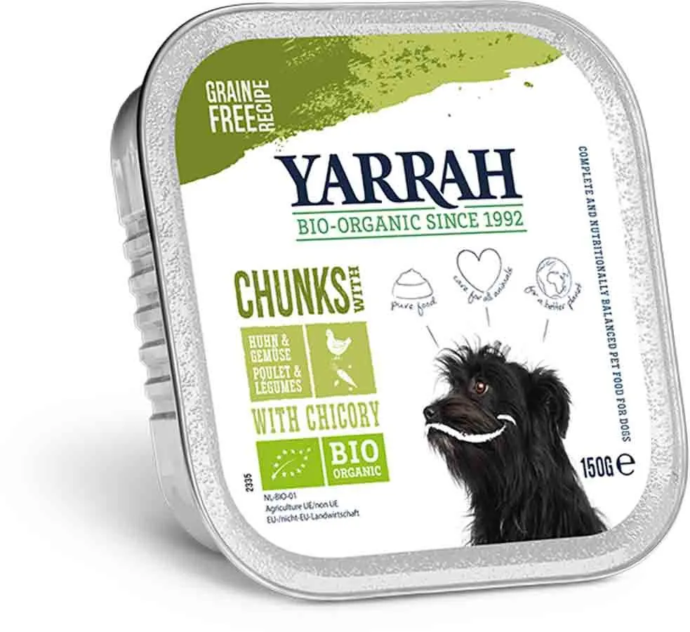 Yarrah Bio Bouchées De Poulet Et Légumes à La Chicorée Pour Chien 12 X 150 G – Image 2