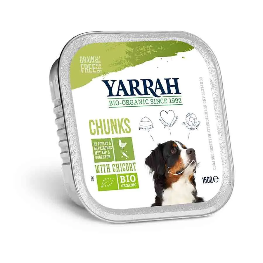 Yarrah Bio Bouchées De Poulet Et Légumes à La Chicorée Pour Chien 12 X 150 G
