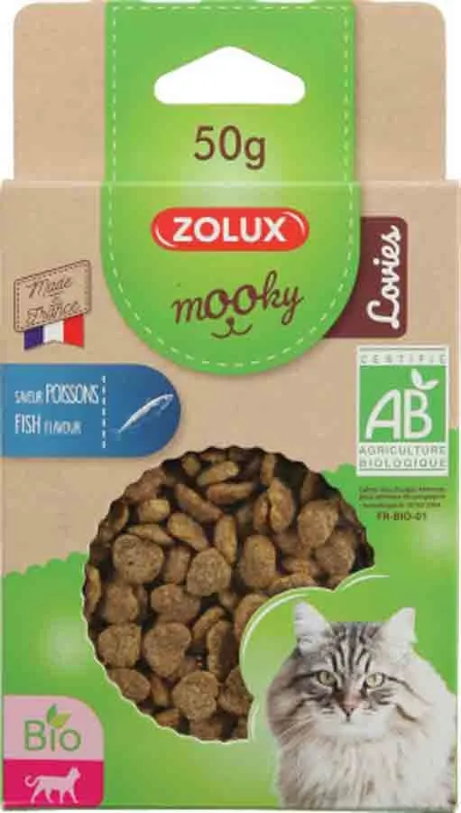 Zolux Mooky Bio Chat Lovies Poissons 50 G
