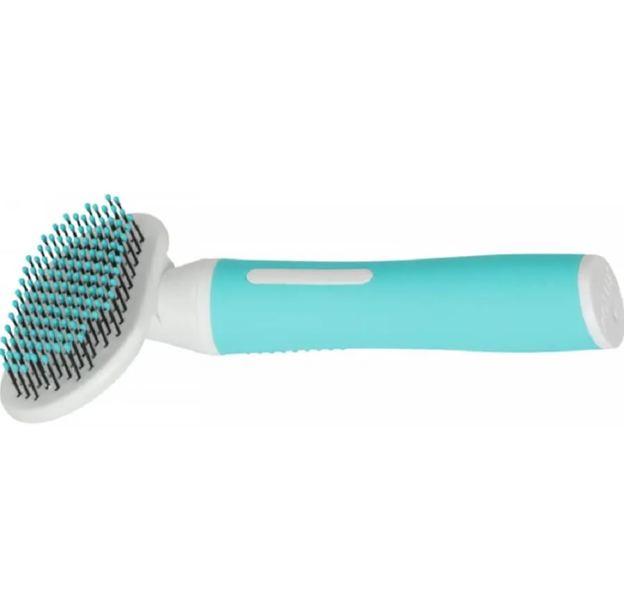Zolux Anah Brosse Slicker Doux Puppy Bleu – Image 3